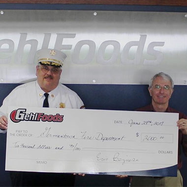 Gehl Foods Donates to the Germantown Fire Department Gehl Foods Donates to the Germantown Fire Department